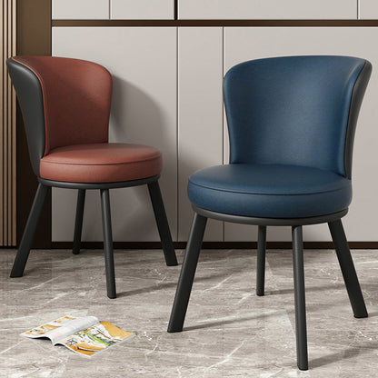 Contemporary Simplicity Round Fabric Upholstered Carbon Steel Dining Chair Backrest For Dining Room
