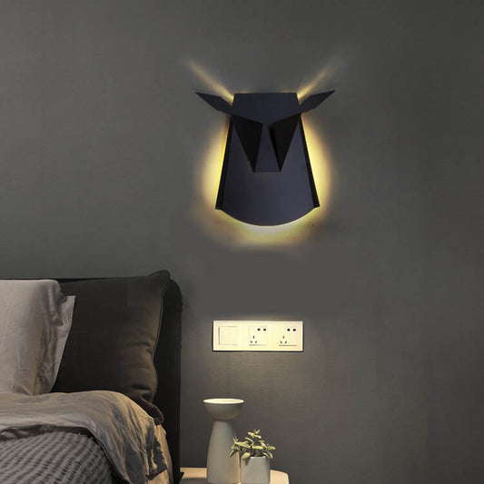 Contemporary Creative Iron Bull Head Shape LED Wall Sconce Lamp For Bedroom