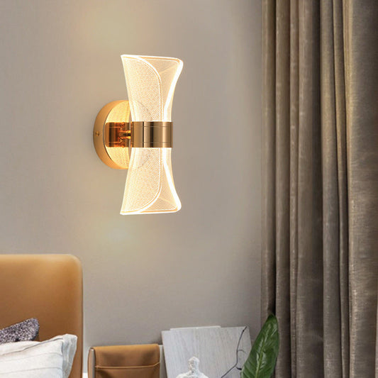 مصباح حائط LED بتصميم بتلات قابلة للطي مصنوع من الحديد الأكريليكي بتصميم معاصر من الشمال، مناسب لجانب السرير