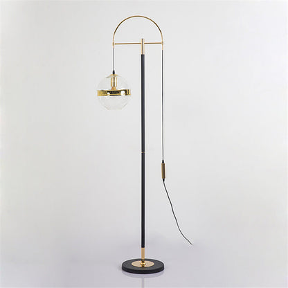 Modern Minimalist Fishing Rod Ball Iron Glass Marble 1-Light Standing Floor Lamp