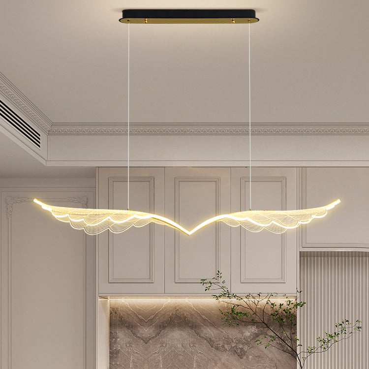 ثريا جزيرة LED مصنوعة من الألومنيوم والأكريليك بتصميم معاصر إبداعي لغرفة الطعام 