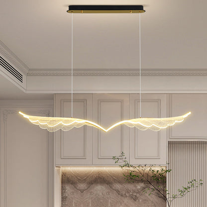 ثريا جزيرة LED مصنوعة من الألومنيوم والأكريليك بتصميم معاصر إبداعي لغرفة الطعام 