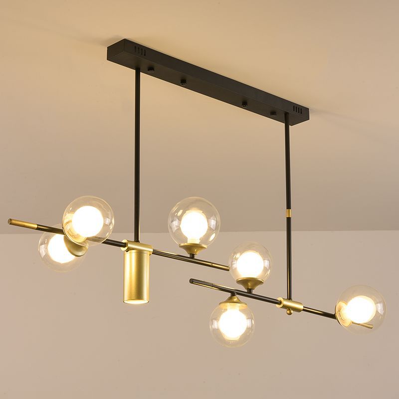 Modern Minimalist Round Ball Glass Iron LED Chandelier