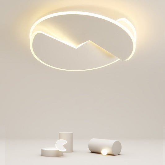 Modern Minimalist Round Acrylic Iron Shade LED Flush Mount Ceiling Light For Bedroom