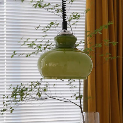 Contemporary Nordic Spherical Iron Glass 1-Light Pendant Light For Dining Room