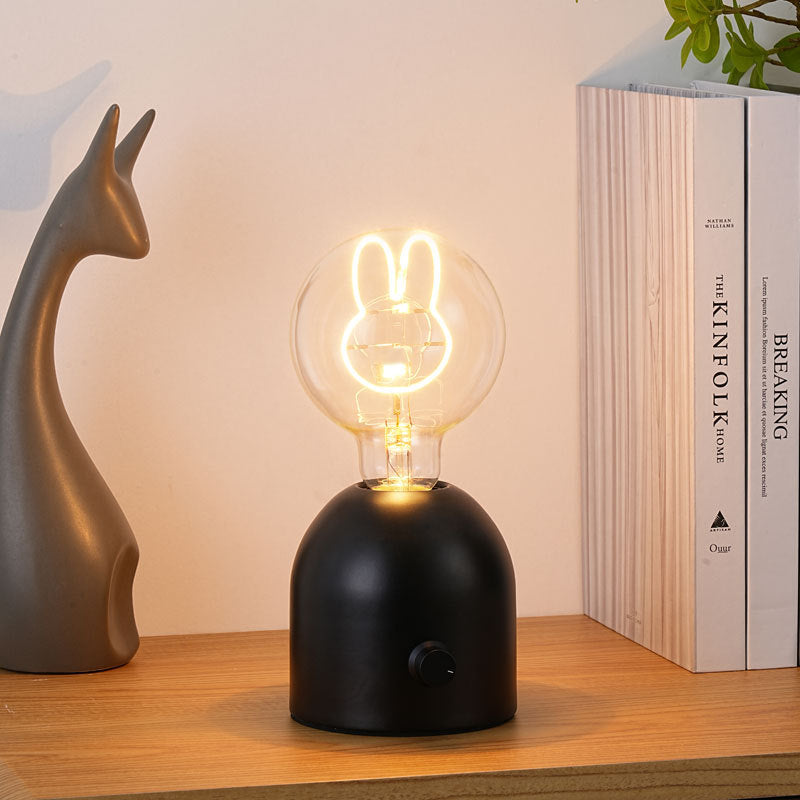Modern Art Deco Round Glass Wood LED Table Lamp For Bedroom