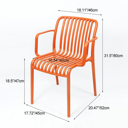 Modern Minimalist Rectangular PP Dining Chair Armrest Backrest For Dining Room