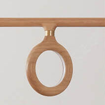 Modern Solid Wood Japanese Style Strip LED Chandelier