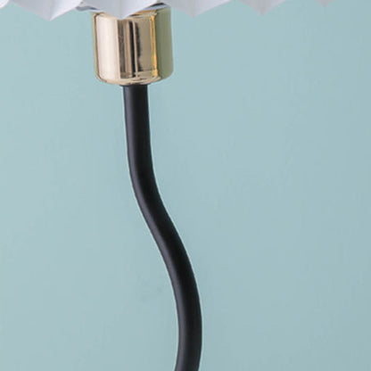 Vintage Danish Pleated Umbrella Bend Base 1-Light Table Lamp