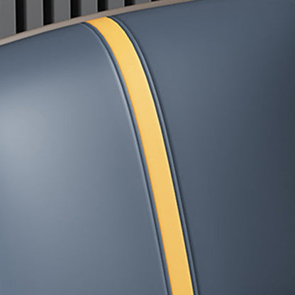 Contemporary Nordic Square Upholstered Curved Backrest PU Leather Carbon Steel Dining Chair For Dining Room