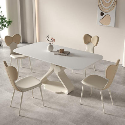 Contemporary Nordic Faux Leather Steel Square Bow Tie Dining Chair Backrest For Dining Room