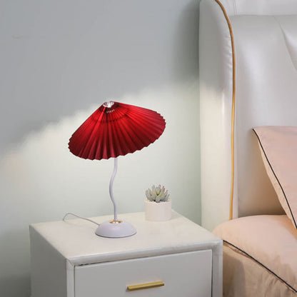 Vintage Danish Pleated Umbrella Bend Base 1-Light Table Lamp