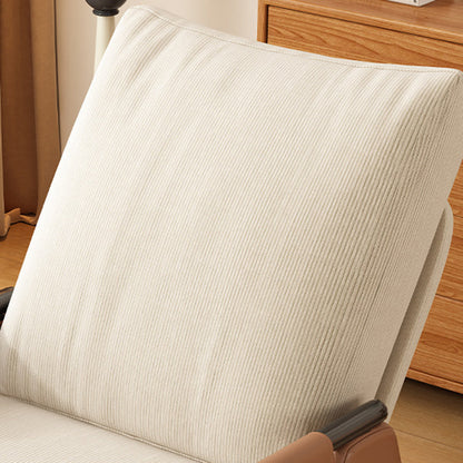 Modern Simplicity Corduroy Cotton Sponge Faux Leather Wood Carbon Steel Square Recliner Foldable Backrest Footrest For Bedroom