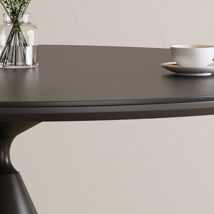 Modern Minimalist Round Solid Multi-Layer Plate Carbon Steel Dining Table for 4 Seats