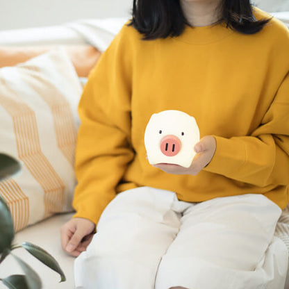 Creative Cute Pig Touch Timer LED Night Light Decorative Table Lamp