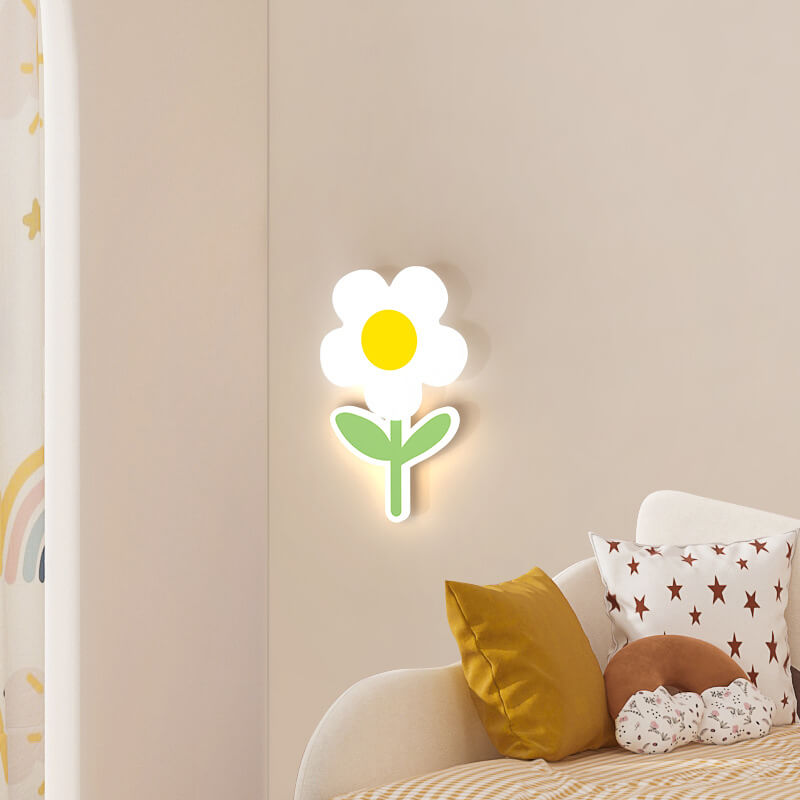 مصباح حائط LED بتصميم دوار الشمس من الأكريليك بتصميم عصري بسيط من الحديد 