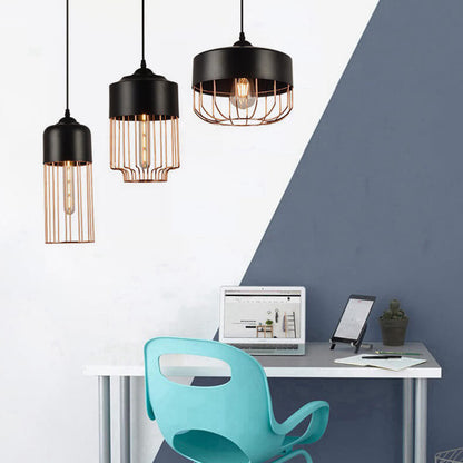 Nordic Creative Iron Geometry Plating Rose Gold 1-Light Pendant Light
