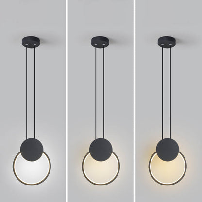 مصباح LED دائري هندسي من الحديد بتصميم بسيط وعصري لغرفة النوم 
