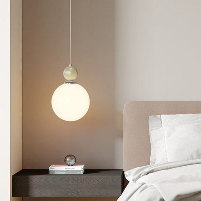 Modern Simplicity Iron Glass Long Line Flower Ball 1-Light Pendant Light For Bedroom