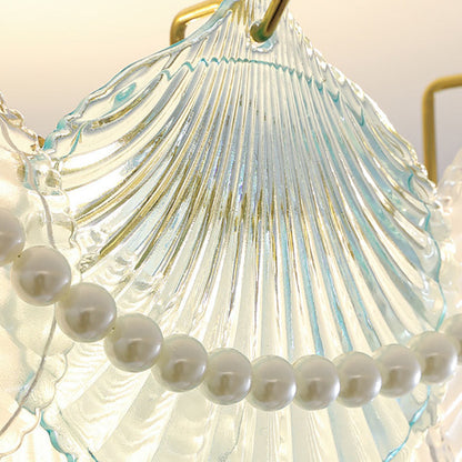 Traditional French Round Shell Hardware Glass 8/10 Light Pendant Light For Living Room