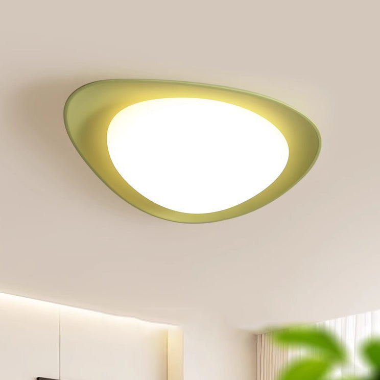 モダンでミニマリストな石畳楕円形樹脂PE LEDフラッシュマウントシーリングライト（寝室用） 