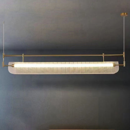 Modern Luxury Acrylic Iron Long Strip LED Island Light Pendant Light For Dining Room