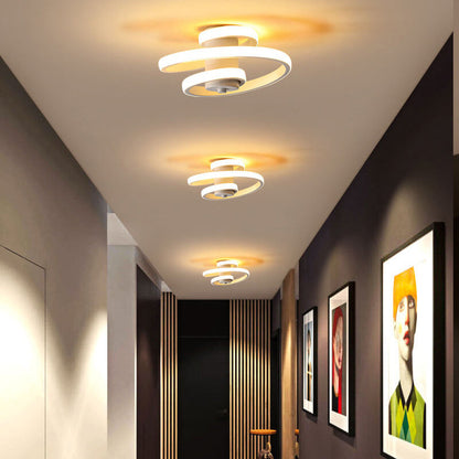 Nordic Minimalist Aluminum Ribbon Spiral Design LED Flush Mount Light