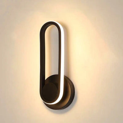 Contemporary Simplicity Iron Oval Ring Rotatable LED Wall Sconce Lamp For Bedroom
