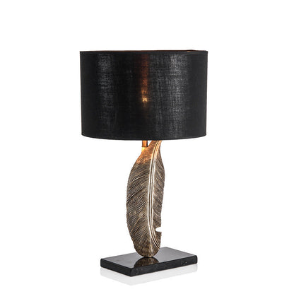 Modern Art Deco Leaf Resin Fabric Iron 1-Light Table Lamp For Living Room