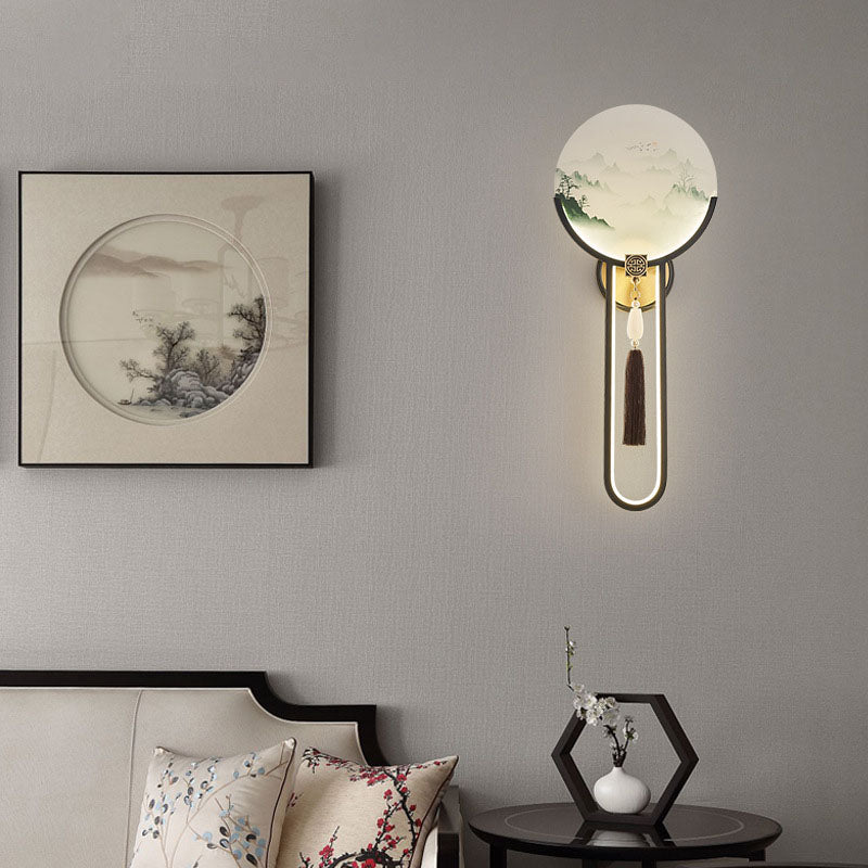 Modern Transitional Round Fawn All Copper Glass Silicone LED Wall Sconce Lamp For Living Room