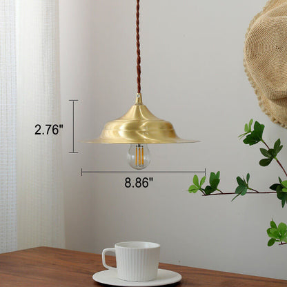 Japanese Minimalist Brass 1-Light Pendant Light