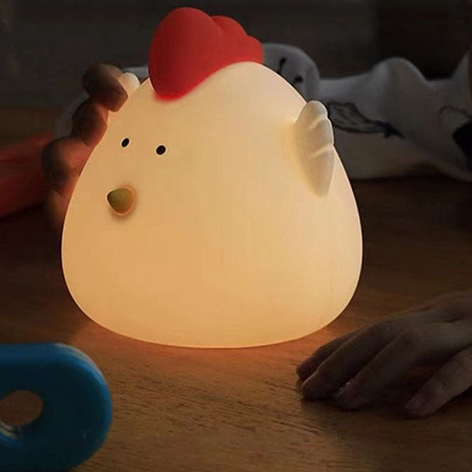 Creative Cartoon Silicone Little Fat Chicken LED USB Pat  Night Light Table Lamp
