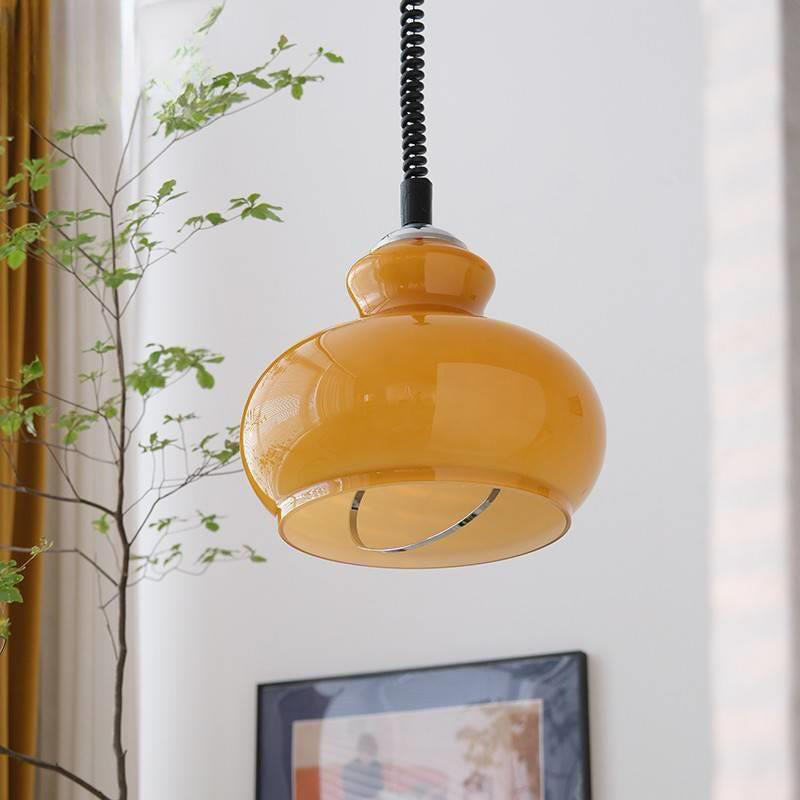Contemporary Nordic Spherical Iron Glass 1-Light Pendant Light For Dining Room