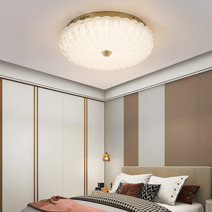 Modern Minimalist Round Stainless Steel Acrylic LED Flush Mount Ceiling Light For Living Room