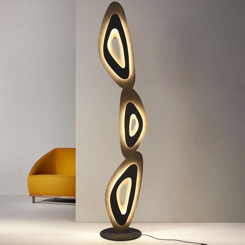 Modern Minimalist Acrylic Leaves Shadow Hardware Base LED Standing Floor Lamp