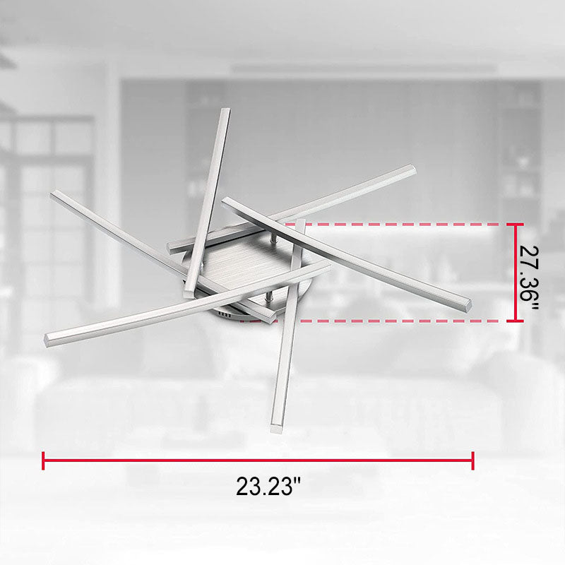 Modern Minimalist Line Geometry LED Semi-Flush Mount Ceiling Light