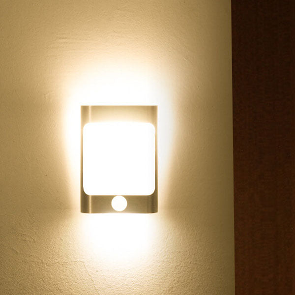 مصباح حائط LED عصري مستطيل الشكل من الألومنيوم قابل لإعادة الشحن عبر USB 