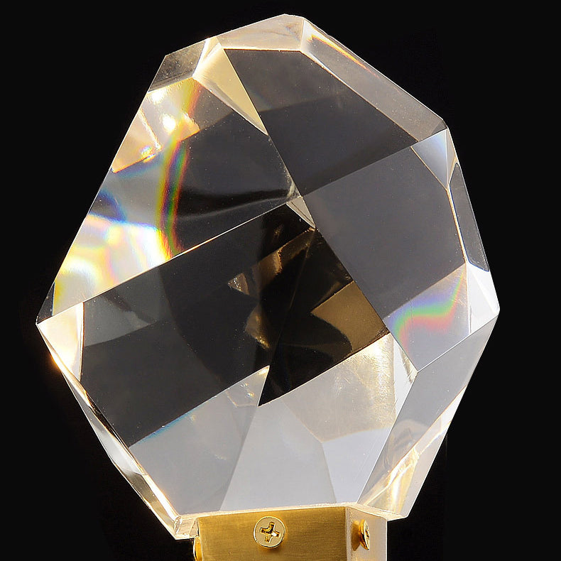 مصباح حائط LED معاصر فاخر من الكريستال الماسي النحاسي للممر 