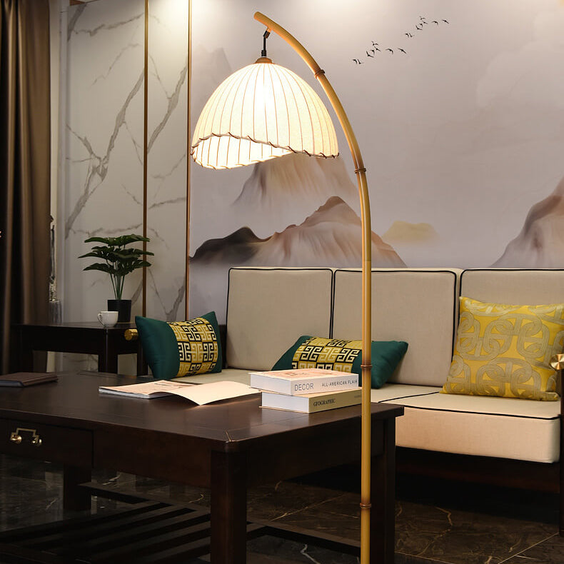 Retro Zen Simulation Bamboo Pole 1-Light Standing Floor Lamp