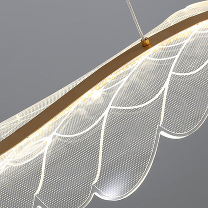 ثريا جزيرة LED مصنوعة من الألومنيوم والأكريليك بتصميم معاصر إبداعي لغرفة الطعام 