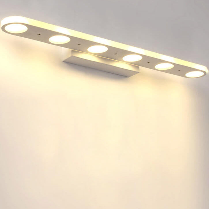 Modern Simple White Long Oval Acrylic Vanity Light 4/6 Light Wall Sconce Lamp
