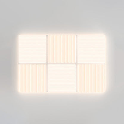 モダンでシンプルなリブ付きPEキューブシェードLEDフラッシュマウントシーリングライト（リビングルーム用） 