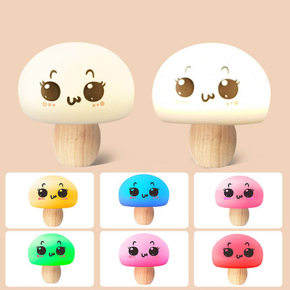 Modern Creative Mushroom Color-changing Log Silicone Pat Night Light Table Lamp