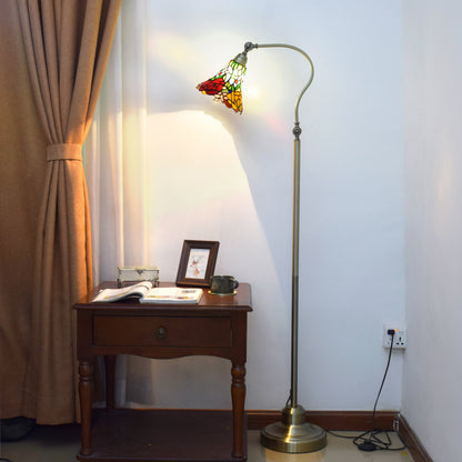 European Vintage Tiffany 1-Light Standing Floor Lamp