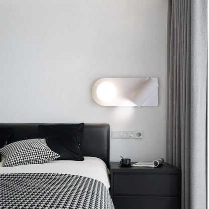 Minimalist Oval Flat Rotating Spotlight LED Wall Sconce Lamp