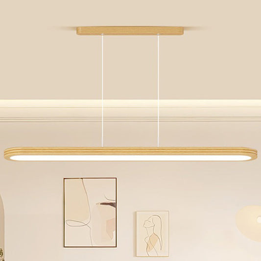 Modern Minimalist Long Oval Rectangle Iron Aluminum Acrylic LED Island Light Pendant Light For Dining Room