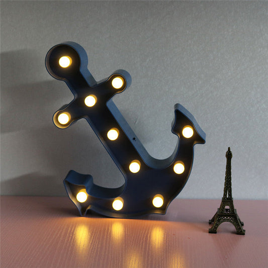 Scandinavian Modern Boat Anchor ABS Battery LED Wall Sconce Lamp