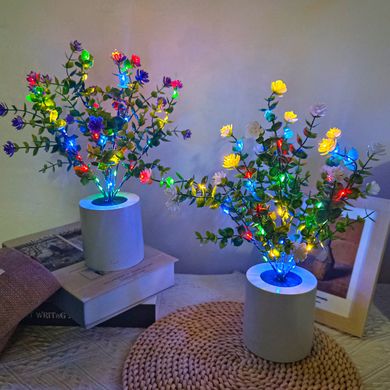Modern Minimalist Plastic Flower Lotus LED Table Lamp For Living Room