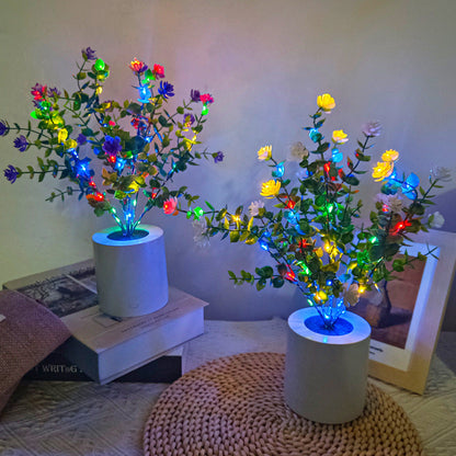 Modern Minimalist Plastic Flower Lotus LED Table Lamp For Living Room