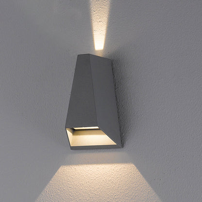 Modern Minimalist Trapezoidal Aluminum Silicone PVC Lens LED Outdoor Wall Sconce Lamp For Garden
